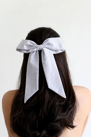 Grey Lyra Hair Bow