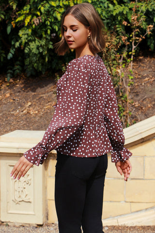 Chocolate Polka Eve Blouse